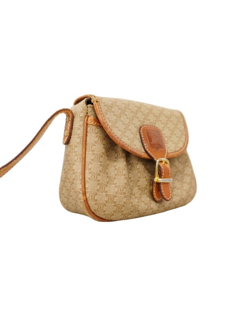 Celine Shoulder Bag Macadam Brown Gold - Picture 2 of 10